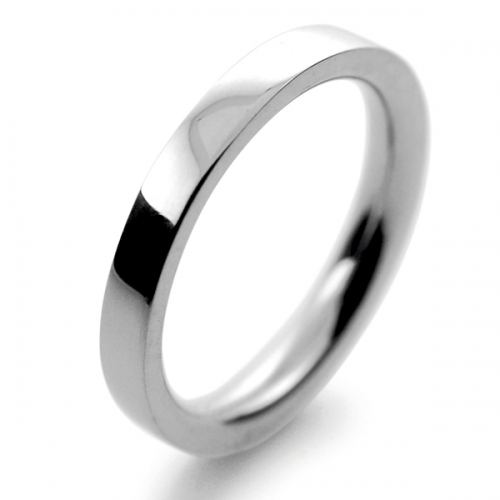 Flat Court Very Heavy -  2.5mm Platinum Wedding Ring 